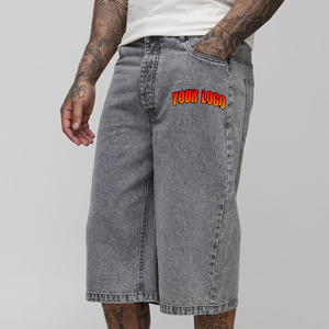 กางเกงยีนส์ขาสั้นผ้าเดนิมสไตล์สตรีทฮิปฮอปผ้าฝ้าย100% ซักได้เป็นมิตรต่อสิ่งแวดล้อมสำหรับฤดูร้อน - Product Image 4