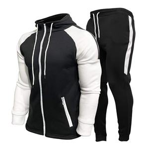 2023 nouveautés haute qualité sports d'hiver survêtements à manches longues Full-Zip Cardigan couleur contraste 100% coton respirant - Product Image 1