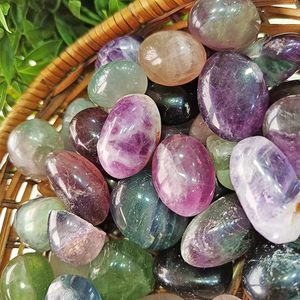 Vente en gros de pierres de fluorite multicolores polies, cristaux de guérison semi-précieux naturels pour la fabrication et la décoration de bijoux - Product Image 3