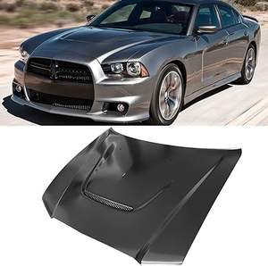 Pour <span class=keywords><strong>Dodge</strong></span> Charger capot avant 2013-2014 <span class=keywords><strong>SRT</strong></span> 392 Style remplacement de panneau de capot en aluminium <span class=keywords><strong>noir</strong></span> non peint avec un scoop - Product Image 2