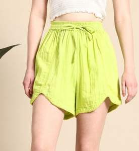 <b>Women's</b> High Waist Casual <b>Board</b> <b>Shorts</b> Breathable Eco-Friendly Colored Streetwear Customizable Easy-to-Wear Elastic Solid Lace - Product Image 2