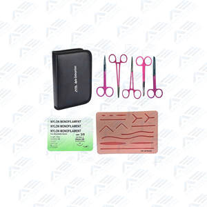 Kit de pratique de suture pour étudiants en médecine et infirmières, comprenant un coussin de suture, des instruments chirurgicaux, une aiguille en acier et du fil. - Product Image 1