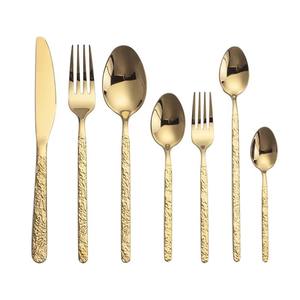 Ensemble de couverts de mariage en acier inoxydable plaqué or de six pièces au design élégant et classique le plus vendu - Product Image 1