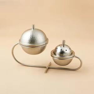 Modern Stainless Steel Double Sphere <b>Incense</b> <b>Burner</b> Decorative Bakhoor <b>Holder</b> - Product Image 1