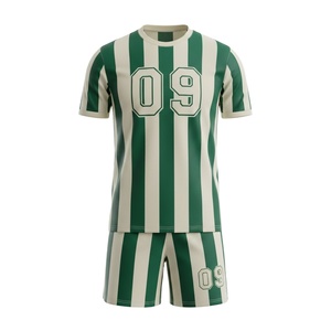 Uniforme de Fútbol Personalizado 100% Poliéster Sublimado, Conjunto de Camiseta y Pantalones Cortos con Estampado Azul Marino y Verde Humo, Ropa Deportiva para Equipos, Kit de Fútbol 03 - Product Image 4