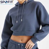Conjunto Deportivo Casual de Dos Piezas para Mujer, Talla Grande, con Pedrería Bordada, Otoño Invierno, Top Corto con Capucha