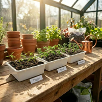 Kit de culture de micro-légumes 2-en-1, plateau de semis à 12 cellules avec dôme d'humidité, sans BPA, système de jardinage intérieur réutilisable pour semis