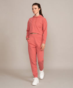 Vente en gros de sweats à capuche pour femmes 100% sweats à capuche en coton avec logo personnalisé sweats à capuche courts pour femmes - Product Image 1