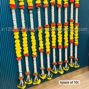 Artificial Marigold Flower Garland Plastic 4.5ft Long Eco-Friendly <b>Christmas</b> Wreaths Indian Wedding Diwali Festive <b>Party</b> Favor - Product Image 2