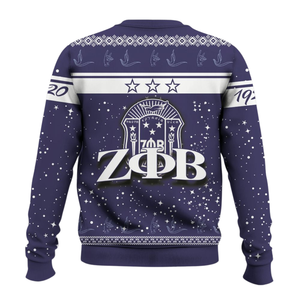 Sudadera con cuello redondo bordada en azul de la hermandad Zeta Phi Beta 1920, ropa griega para mujer - Product Image 2