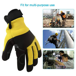 ถุงมือหนังวัวลายเมล็ดข้าวแบบอุตสาหกรรมถุงมือช่างหนังสแปนเด็กซ์ระบายอากาศได้ดีด้านหลังเป็นลามิเนต - Product Image 2