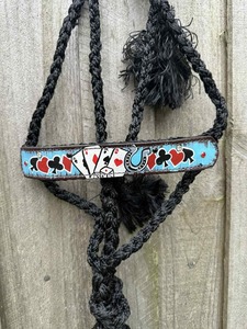 Têtière en cuir à double couture avec motif floral, licol de cheval western, collier de tête pour écurie extérieure - Product Image 2