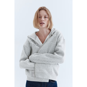 Sweat à capuche avec fermeture éclair pour femmes, confort au quotidien, Bangladesh, OEM, ODM, fournisseur personnalisé, vêtements de tous les jours écologiques en coton et élasthanne. - Product Image 1