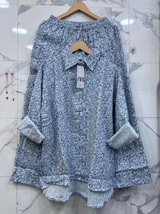 ชุดนอนสตรีขนาดพลัสไซส์ผ้าคอตตอนสวมใส่สบายชุดใส่อยู่บ้านเอวยางยืดสำหรับฤดูใบไม้ผลิ - Product Image 3