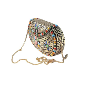 Bolso de Mano de Lujo Hecho a Mano con Madreperla, Diseño Moderno Ecológico, Patrones Geométricos a Cuadros, Decoración para Bodas y Fiestas - Product Image 2