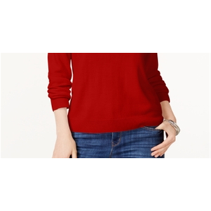 Maglione da Donna Karen Scott Slim Fit con Collo Alto, Traspirante, Stile Coreano, Rosso, Taglia Petite S/M per la Stagione Autunno/Inverno - Product Image 3