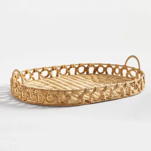 Plateau de service décoratif en rotin naturel de fabrication vietnamienne de haute qualité - Product Image 5