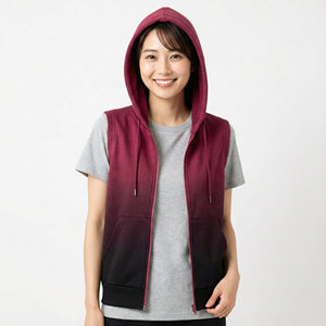 Custom Size Colors Logo <b>Women</b> Sleeveless Hooded Zip Up <b>Vest</b> Cotton Blend Sportswear Running Regular Fit Wholesale Price Hoodies - Product Image 1