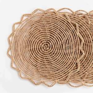 Wholesale Custom Natural Woven Water Hyacinth Placemats Seagrass Thick Rattan <b>Round</b> Non-Slip Handmade Braided Dinner <b>Tablemat</b> - Product Image 2
