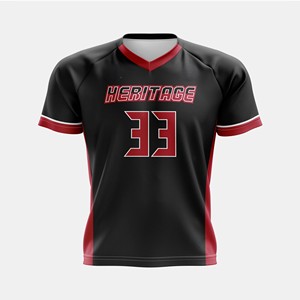 Maillot d'équipe personnalisable à col en V, avec accents graphiques sur les manches et tissu respirant anti-humidité - Product Image 5