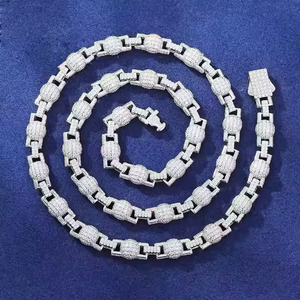 Cadena de eslabones cubanos de Miami completamente helado de lujo D Yash, probador de diamantes tachonados, cadena de diamantes de moissanita, collares de moda 2025 - Product Image 2