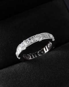 Bague de fiançailles/mariage vintage en or jaune 14 carats avec diamant de culture IGI/GIA, or blanc fin unisexe, pour anniversaire, digne d'une fête - Product Image 4