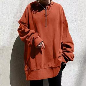 Trending Warm <b>Long</b> Autumn Oversized <b>Sweatshirt</b> Cozy Fleece Soft Knit Loose Baggy Fit Casual Winter Streetwear <b>Women</b> Fashion Top - Product Image 3