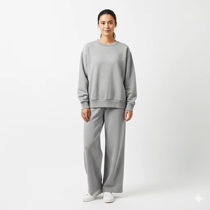 Ensemble sweat-shirt et pantalon de survêtement décontracté et confortable pour femme, en molleton doux et respirant, écologique, service OEM - Product Image 6