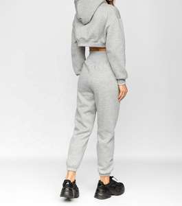 Survêtement en velours unisexe de haute qualité dernier décontracté hiver polaire à capuche haut court fermeture éclair respirant Logo imprimé Plus sans couture - Product Image 6