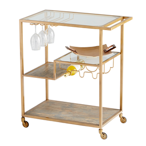 Embotelladores de vino y cerveza de estilo americano, carrito de servicio, estante de vidrio, carrito de Bar para servir alimentos de calidad exclusiva para bares - Product Image 5