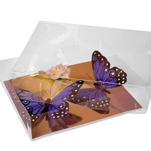 Boîte à bijoux en PVC transparent avec fond plat doré - Product Image 1