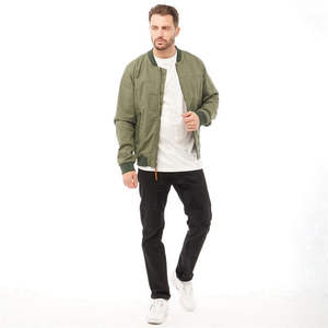 Ventes en gros de vestes bomber décontractées à col montant pour hommes, fermeture éclair, cargo, rouge, vestes lavées pour hommes, service OEM - Product Image 2