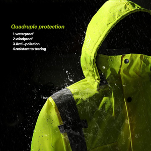 Chaqueta de Seguridad con Capucha de Alta Visibilidad Reflectante ANSI Clase 2 para Hombre, con Bolsillos, Cremallera, Impermeable y Logotipo Personalizado - Product Image 4