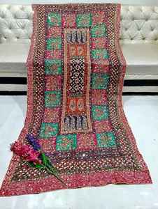 Antique Indian Banjara Mirror Work Kutch <b>Shawls</b> Hand <b>Embroidered</b> <b>Shawls</b> Scarves for Women Ethnic <b>Shawls</b> Available at Wholesale - Product Image 6