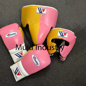 Guantes de Boxeo Rosa y Amarillo, Protector de Cabeza y Protector Inguinal, Equipo de Entrenamiento y Sparring Premium, Kit de Boxeo Profesional para Golpes y Patadas - Product Image 5
