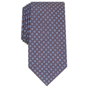 Cravatta Classica da Uomo Tasso Elba in Seta con Motivo Floreale Blu, Jacquard in Lana, Taglia Standard, Confezionata in Scatola Regalo - Product Image 1