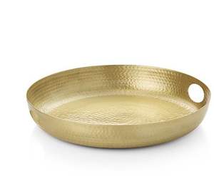 Plateau de service unique martelé avec placage or en aluminium, forme ronde, plateau de service alimentaire pour cuisine et restaurant, taille personnalisée - Product Image 6