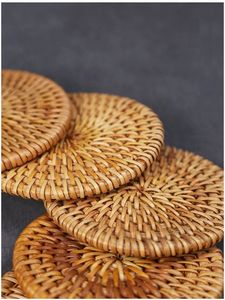 ที่รองแก้วไม้ไผ่หวายคลาสสิกทำด้วยมือสำหรับตกแต่งผนังห้องครัวร้านอาหารตะวันตกแผ่นรองกันความร้อนแบบห้อยแผ่นรองหม้อ - Product Image 2