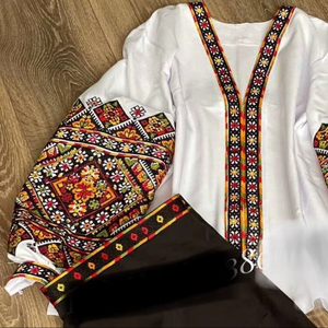 Handmade Mini Boho Áo Cho Phụ Nữ V Cổ Top Ukraine Thêu Giản Dị Mặc Bãi Biển Làm Việc Dệt Mô Hình Trang Trí Hàng Đầu Ukraine - Product Image 1