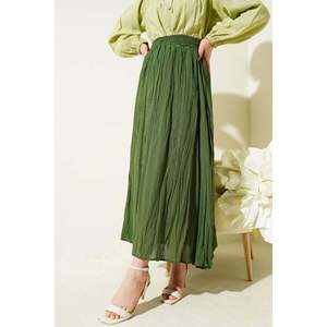 Jupe froissée à taille élastique Kaki - Product Image 2