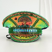 Nouveau chapeau de carnaval de Mardi Gras à sequins et diamants, chapeau à pointes, festival Burning Man, chapeau de capitaine à cheval, personnage de fête, style punk