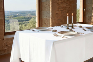 %100 Elegant Belarus Linen <b>Tablecloth</b> 140×180 cm Natural Color Premium Quality for Dining - Product Image 5