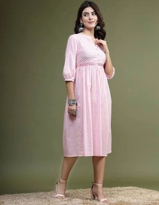 Vestido bohemio de algodón de nueva moda, estampado Floral, estampado a mano, ropa informal de verano, botón ecológico, dulce para damas de honor ODM - Product Image 5