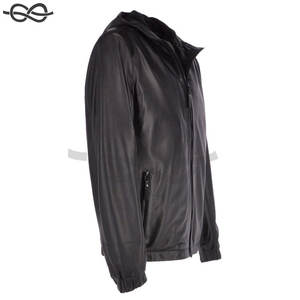 Venta caliente de los hombres de pie de cuello de cuero con capucha chaqueta de bombardero elegante resistente High Street Urban Adventures moda Tops - Product Image 4