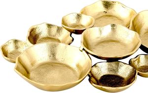 Vaisselle de table personnalisable à 9 compartiments, en aluminium poli argenté, écologique, moderne, non revêtue, multi-compartiments, pour les mariages - Product Image 5