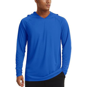 <b>Men's</b> UPF Rash Guard for Sun UV Protection <b>Hoodie</b> Quick Dry Hooded Shirts Running Climbing Walking 100% Polyester Hooded T Shirt - Product Image 2