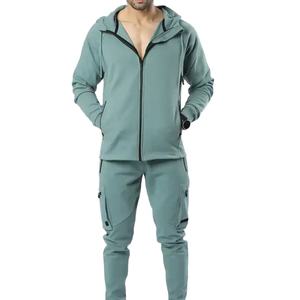 ชุดวอร์ม2ชิ้นทำจากผ้าฝ้ายออร์แกนิกของผู้ชายชุดวอร์มเนื้อผ้าระบายอากาศได้ดีแบบลำลองสำหรับเล่นกีฬาในยิม - Product Image 1