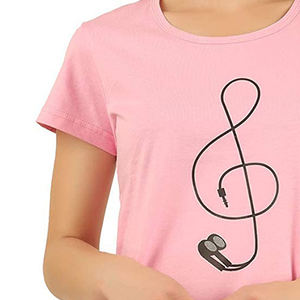 Camiseta de Mujer a la Moda, Mezcla de Algodón Peinado de Calidad Superior, Tacto Suave, Construcción Ligera y Transpirable, Corte Moderno, Ropa Casual - Product Image 5