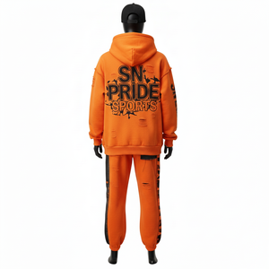 ชุดวอร์มลำลองพิมพ์ลายปักโลโก้ตามสั่ง ผ้าฝ้าย 100% ระบายอากาศได้ดี สำหรับขายส่ง - Product Image 5