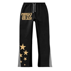 Survêtement en polaire personnalisé pour hommes avec broderie en détresse pantalon de survêtement évasé à capuche ensemble pour l'hiver survêtement surdimensionné - Product Image 5